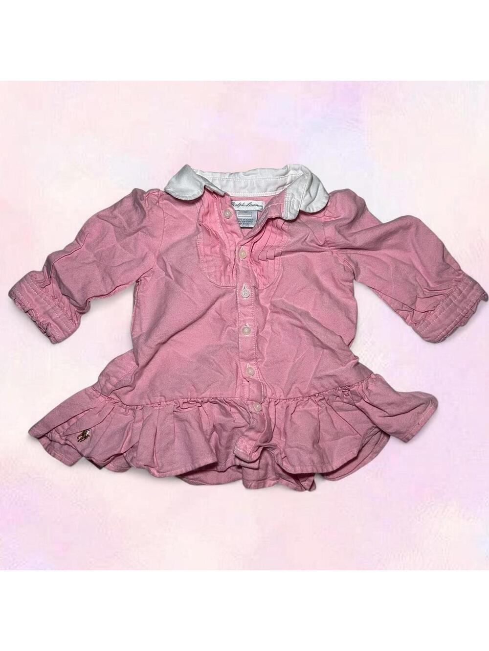 Pink Ralph Lauren Frilly Dress Baby Size 3 Months